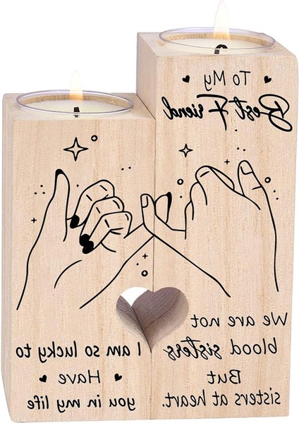 Kadınlar Için Çift Taraflı Baskı Arkadaşlar Için Hediyeler Dostluk Hediyeleri Şamdanlar Doğum Günü Hediyeleri Ahşap Mood Mumluk (Yurt Dışından) modelleri