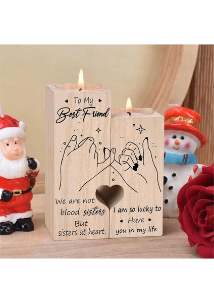 Kadınlar Için Çift Taraflı Baskı Arkadaşlar Için Hediyeler Dostluk Hediyeleri Şamdanlar Doğum Günü Hediyeleri Ahşap Mood Mumluk (Yurt Dışından) fırsatları
