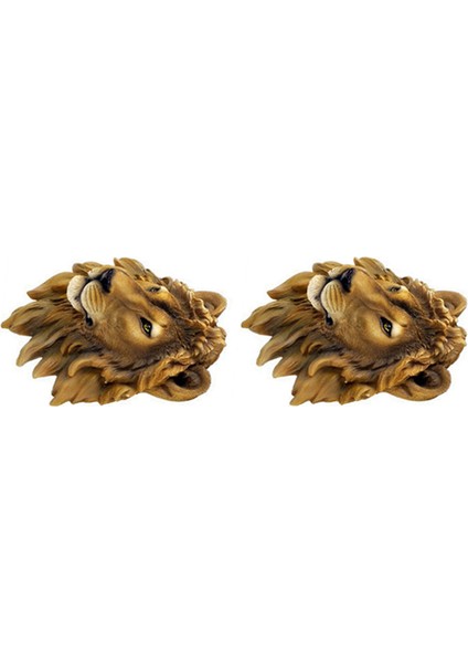 2x Duvar Dekorasyon Bar Şarap Mahzeni Aslan Kafası Simülasyon Heykel Yaratıcı Dekor Reçine Zanaat Beast Head Duvar Heykeli (Yurt Dışından)
