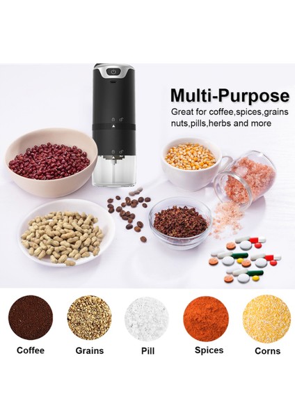 Kahve Değirmeni Elektrikli Espresso Kahve Çekirdeği Öğütücü Paslanmaz Çelik Otomatik Taşınabilir Şarj Edilebilir Kahve Değirmeni-Beyaz (Yurt Dışından) modelleri