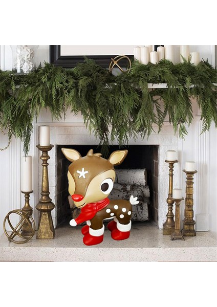 Kırmızı Burunlu Ren Geyiği Dekorasyon Ev Bahçe Masa Dekorasyon Hediye (Yurt Dışından) modelleri