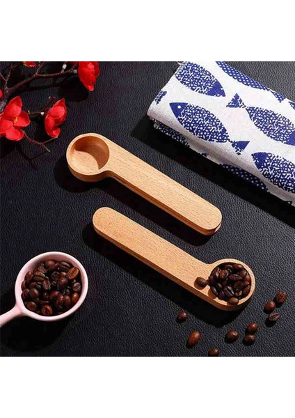 25 Adet Ahşap Kahve Kepçesi ve Çanta Klipsi Ölçü Kaşığı 2-In-1 Çanta Mühürleyen Ölçme Kaşığı Fasulye, Espresso Kahve, Çay (Yurt Dışından)