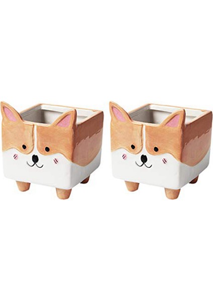 Sevimli Hayvan Corgi-Seramik Etli Ekici, Kaktüs Saksı Saksı Bitki Saksısı (Yurt Dışından) fiyatları
