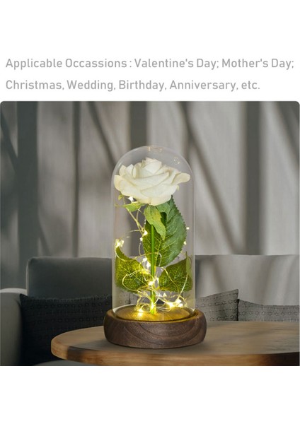 Yapay Ebedi Gül LED Işık Yapay Çiçekler Şişedeki Güzellik Gül Düğün Sevgililer Günü Hediyeleri (Mavi) (Yurt Dışından) modelleri