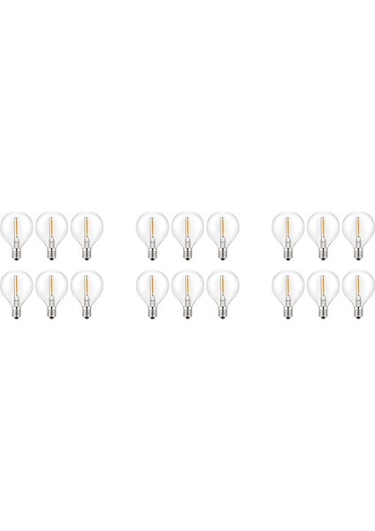 18 Adet G40 LED Yedek Ampuller, E12 Vida Tabanı Kırılmaz LED Güneş Işıkları Için Küre Ampuller Sıcak Beyaz (Yurt Dışından)