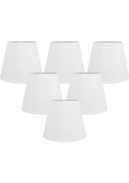 Avize Abajurlar Üzerinde 6 Beyaz Kumaş Kumaş Klipsli Set, E14 Duvar Lambası Avize Ev Dekorasyonu Için Yedek (Yurt Dışından)