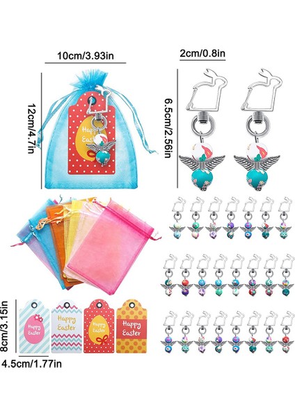 24 Adet Yaratıcı Paskalya Süslemeleri Tavşan Şekli Koruyucu Melek Anahtarlık Bebek Vaftiz Vaftiz Konuk Hediye Parti Dıy El Yapımı (Yurt Dışından) fiyatları