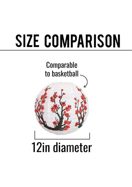 12 Inç Kiraz Çiçeği Japon/çin Kağıt Fenerler (10'lu Set, Kırmızı Sakura) (Yurt Dışından) fırsatları