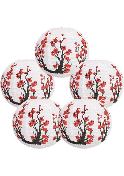 12 Inç Kiraz Çiçeği Japon/çin Kağıt Fenerler (10'lu Set, Kırmızı Sakura) (Yurt Dışından) indirimleri