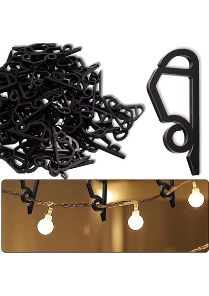 240 Paket Noel Işık Klipleri Açık Hava Koşullarına Dayanıklı Noel Işık Askıları Noel Tatili Için Oluk Kancaları Siyah (Yurt Dışından) fırsatları