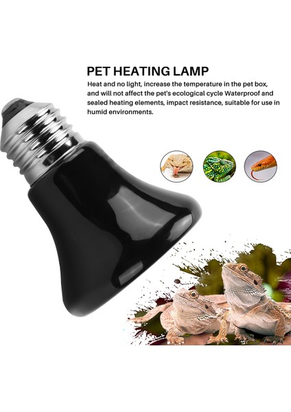 Sıcak 75 W E27 Pet Isıtma Lambası Siyah Kızılötesi Seramik Verici Isı Ampul Pet Brooder Sürüngen Lamba 220-230 V (Yurt Dışından) indirimleri