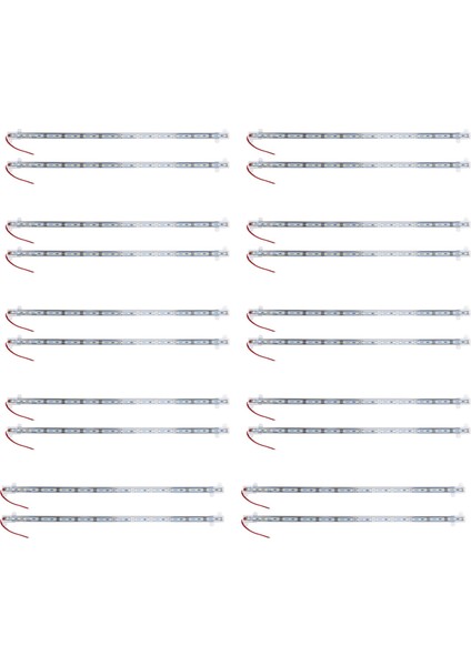 20 Adet 50 cm 12 V 36 LED 5630 Smd Sert Şerit Işık Alüminyum Kabuk Uç Kapaklı Beyaz (Yurt Dışından)