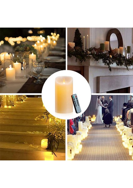 6x LED Mumlar, Titreşen Alevsiz Mumlar, Şarj Edilebilir Mum, Uzaktan Kumandalı Gerçek Balmumu Mumları, 12.5cm A (Yurt Dışından) modelleri