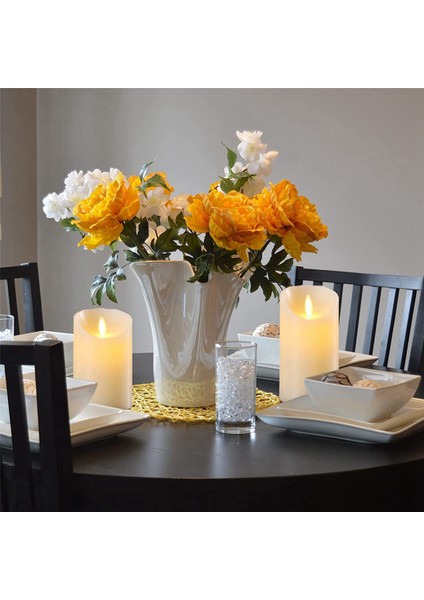 6x LED Mumlar, Titreşen Alevsiz Mumlar, Şarj Edilebilir Mum, Uzaktan Kumandalı Gerçek Balmumu Mumları, 12.5cm A (Yurt Dışından) indirimleri