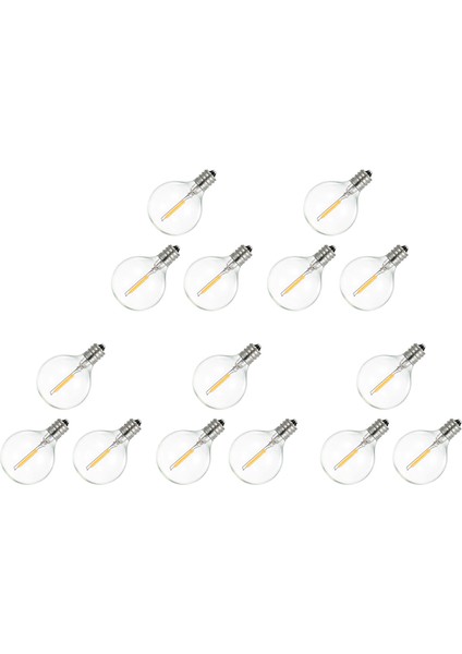 15 Adet G40 LED Yedek Ampuller, E12 Vida Tabanı Kırılmaz LED Güneş Işıkları Için Küre Ampuller Sıcak Beyaz (Yurt Dışından) indirimleri