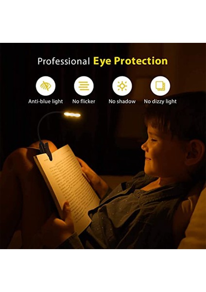 Şarj Edilebilir Kitap Işığı Mini 7 LED Okuma Işığı 3 Seviyeli Sıcak Soğuk Beyaz Esnek Kolay Takılabilen Lamba Okuma Gece Okuma Lambası (Yurt Dışından) modelleri