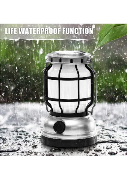 Güneş Fener Kamp Feneri Acil Güç Bankası ile Kamp Işığı Titreyen Alev Asılı LED Işık (Gümüş) fırsatları