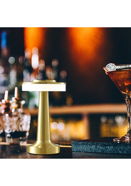 Dokunmatik LED Şarj Edilebilir Masa Lambası Yemek Masası Bar Masa Lambası Açık Küçük Gece Lambası Dekoratif Masa Lambası, Gümüş (Yurt Dışından)