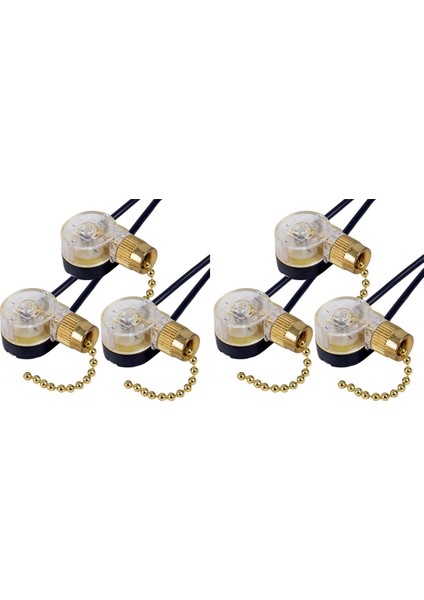 6 Paket Tavan Vantilatörü Işık Anahtarı ZE-109 Fan Anahtarı Tavan Çekme Zinciri Anahtarının Değiştirilmesi (Pirinç) (Yurt Dışından)