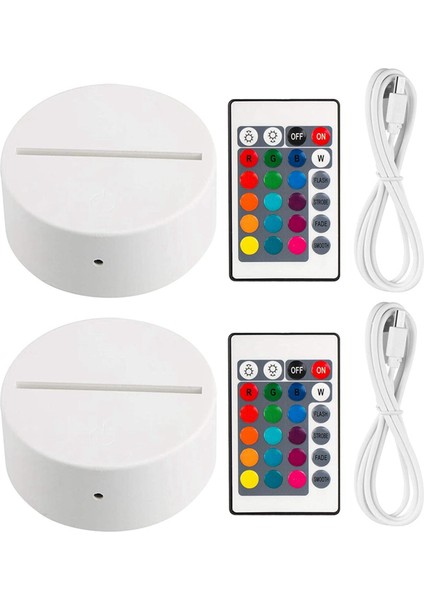 4 Paket 3D Gece LED Işık Lamba Tabanı + Uzaktan Kumanda + USB Kablosu, Akrilik Beyaz Için 16 Renk Işık Gösterisi Ekran Standı (Yurt Dışından) indirimleri