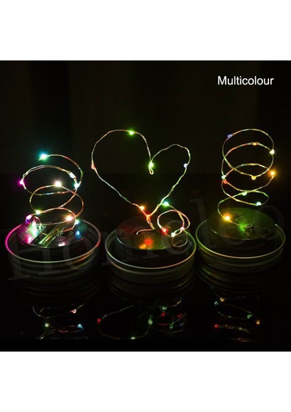 1m 10LED Peri Işık Güneş Kavanoz Kapağı Işıkları Renk Değiştiren Bahçe Dekor Hiçbir Şişe Çok Renkli (Yurt Dışından)