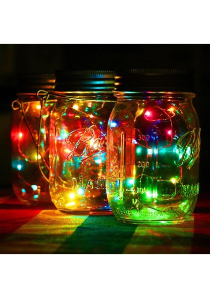 1m 10LED Peri Işık Güneş Kavanoz Kapağı Işıkları Renk Değiştiren Bahçe Dekor Hiçbir Şişe Çok Renkli (Yurt Dışından) fiyatları