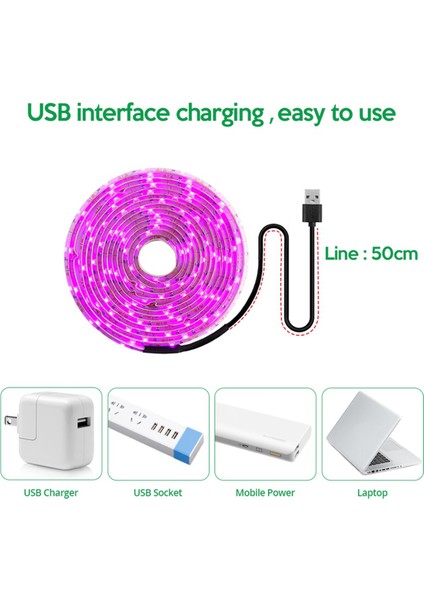 2x LED Büyümek Işık Tam Spektrum 5 V USB Büyümek Işık Şeridi 2835 LED Phyto Lambalar Sera Büyüyen Bitkiler Için 100 cm (Yurt Dışından) fiyatları