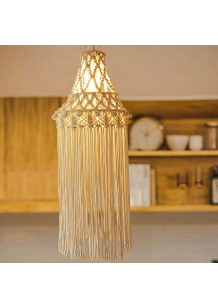 Makrome Abajur Asılı Kolye Aydınlatma Koruması Modern Ofis Yatak Odası Oturma Odası Kreş Yurt Odası Boho Ev Dekor (Yurt Dışından) fırsatları