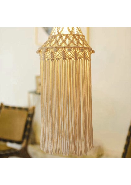 Makrome Abajur Asılı Kolye Aydınlatma Koruması Modern Ofis Yatak Odası Oturma Odası Kreş Yurt Odası Boho Ev Dekor (Yurt Dışından) indirimleri