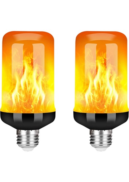 2x LED Alev Efektli Ampul E27, Dekoratif Titreyen Gerçekçi Yangın Işık Ampul, Festival Dekorasyon Lambası, Siyah-B (Yurt Dışından) indirimleri