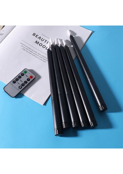 12 Uzaktan Cadılar Bayramı Konik Mum Paketi, Siyah Renkli Alevsiz Sahte Sütun Mumlar, Içeren Mumlar (Yurt Dışından)