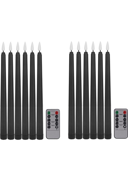 12 Uzaktan Cadılar Bayramı Konik Mum Paketi, Siyah Renkli Alevsiz Sahte Sütun Mumlar, Içeren Mumlar (Yurt Dışından) fiyatları