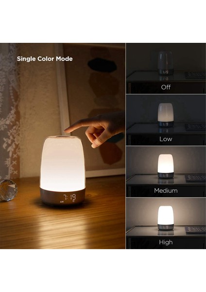 Gündoğumu Uyandırma Çalar Saat Gece Lambası, Alarm ve Erteleme, 5 Renkli Gece Lambası, Otomatik Renk Değişimi, Gece Işığı Zamanlayıcısı (Yurt Dışından) indirimleri