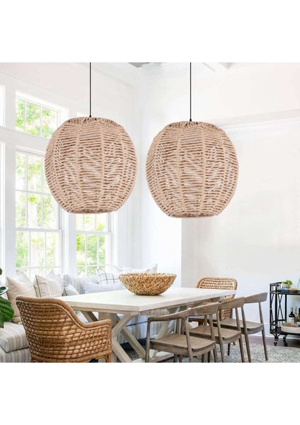 Ev Aydınlatma Rattan Lamba Kapağı El Yapımı Dokuma Avize Retro Abajur Aile Yanı Abajur Dekoratif Avize (Yurt Dışından) indirimleri