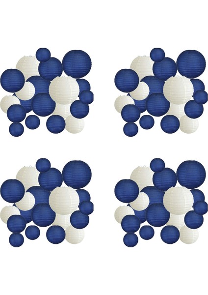 80 Adet 6 Inç-12 Inç Kağıt Fenerler Boyutu Lacivert Bej Çin Kağıt Fener Lampion ile Çeşitli (Yurt Dışından)