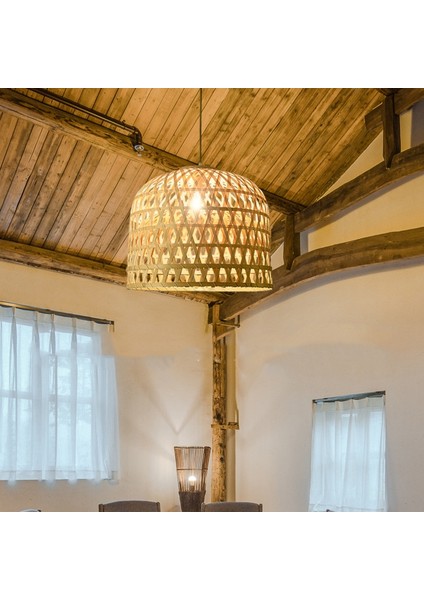 Dokuma Bambu Kolye Işık, Basit El Dokuma Kolye Işık, Yemek Odası Için Asılı Lamba Rattan Avize Kolye Işık (Yurt Dışından) modelleri