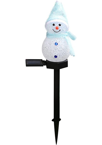 Kardan Adam Güneş Işıkları Noel Güneş Enerjili LED Kardan Adam Işık Dekor Açık Bahçe Bahis Lambaları Noel Mavi (Yurt Dışından)