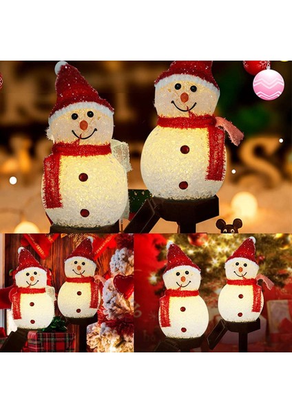 Kardan Adam Güneş Işıkları Noel Güneş Enerjili LED Kardan Adam Işık Dekor Açık Bahçe Bahis Lambaları Noel Mavi (Yurt Dışından) fiyatları