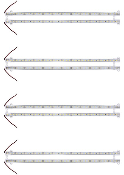 8x 50CM 12V 36 LED 5630 Smd Sert Şerit Işık Alüminyum Kabuk, Uç Kapaklı Sıcak Beyaz (Yurt Dışından)