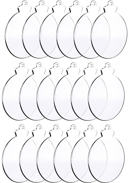 50 Adet Yuvarlak Akrilik Noel Süs Boş Şeffaf Akrilik Süs Dıy Zanaat Için Delikli, Tatil (Yurt Dışından)