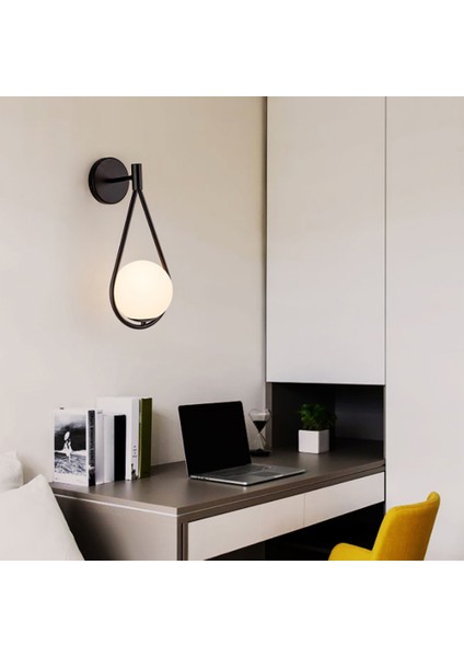 Moda Modern Aydınlatma Banyo Kapalı Yuvarlak Aydınlatma Armatürü Oturma Odası Metal Duvar Lambası Başucu Cam Duvar Lambası Siyah (Yurt Dışından) modelleri