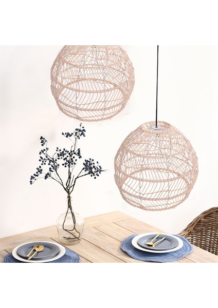 Rattan Lamba Kolye Işık Vintage Asılı Abajur Şapkası E27 Oturma Odası Yemek Odası Ev Dekor Cafe Restaurant Hanglamp (Yurt Dışından)