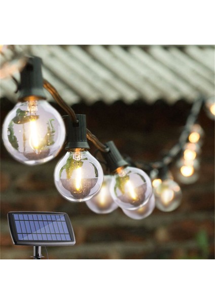 2x G40 Güneş Enerjili LED Işıklar 18FT Açık Veranda Küre Dize Işıklar Bistro Bahçe Dekorasyonu 1.5W 10 Ampuller (Yurt Dışından) fırsatları