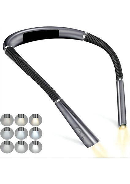 Yatakta Okumak Için Boyun Okuma Işığı Kitap Işığı Bükülebilir Silikon Kol Kamp Için LED Şarj Edilebilir Işık, Onarım-Gri (Yurt Dışından) indirimleri