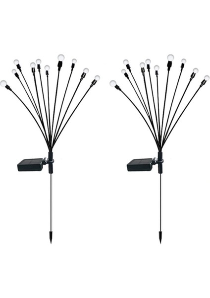 2pcs 10 Kafa Güneş Enerjili Ateşböceği Işıkları, 10 LED Dış Mekan Su Geçirmez Güneş Yıldız Yağmuru Sallanan Bahçe Işıkları (Yurt Dışından)