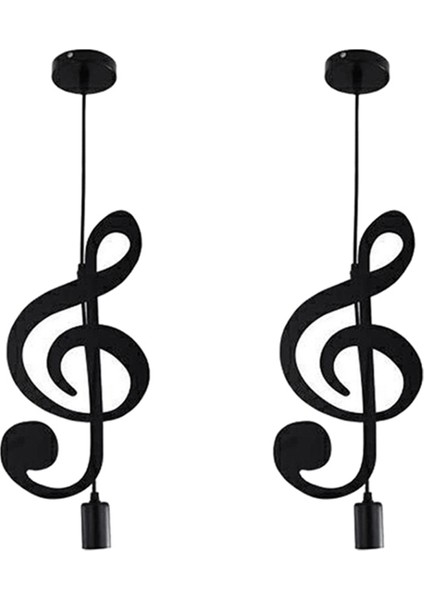 2x Kolye Işık, Demir Tavan Işık Müzik Notası Loft Bar Stüdyo Mağaza Odası Için Asılı Işık Gölge Avize (C) (Yurt Dışından)