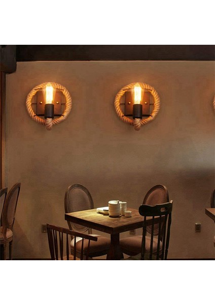 2x Vintage Duvar Lambası Amerikan Halat Endüstriyel Lamba Kişilik Bar Demir Loft Koridorlar Duvar Işıkları (Işık Kaynağı Yok) (Yurt Dışından)