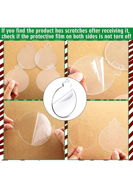 50 Adet Yuvarlak Akrilik Noel Süs Boş Şeffaf Akrilik Süs Dıy Zanaat Için Delikli, Tatil (Yurt Dışından) fırsatları