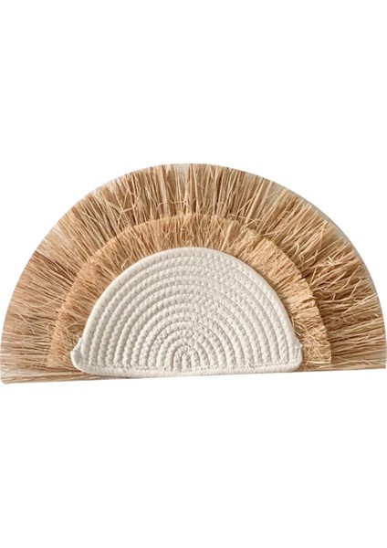 Iskandinav El Dokuma Ay Güneş Asılı Süslemeleri Pamuk Ipliği Dokuma Süs Çocuk Odası Duvar Asılı Ev Dekor A (Yurt Dışından)