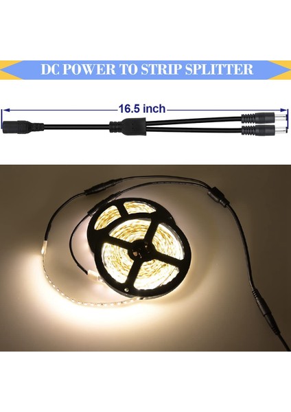 2 Pin LED Konnektör Kiti, Lehimsiz Konnektörler, 8mm 2pin 2835 LED Şerit Için 2 Yollu Dc Jack Splitter (Yurt Dışından)